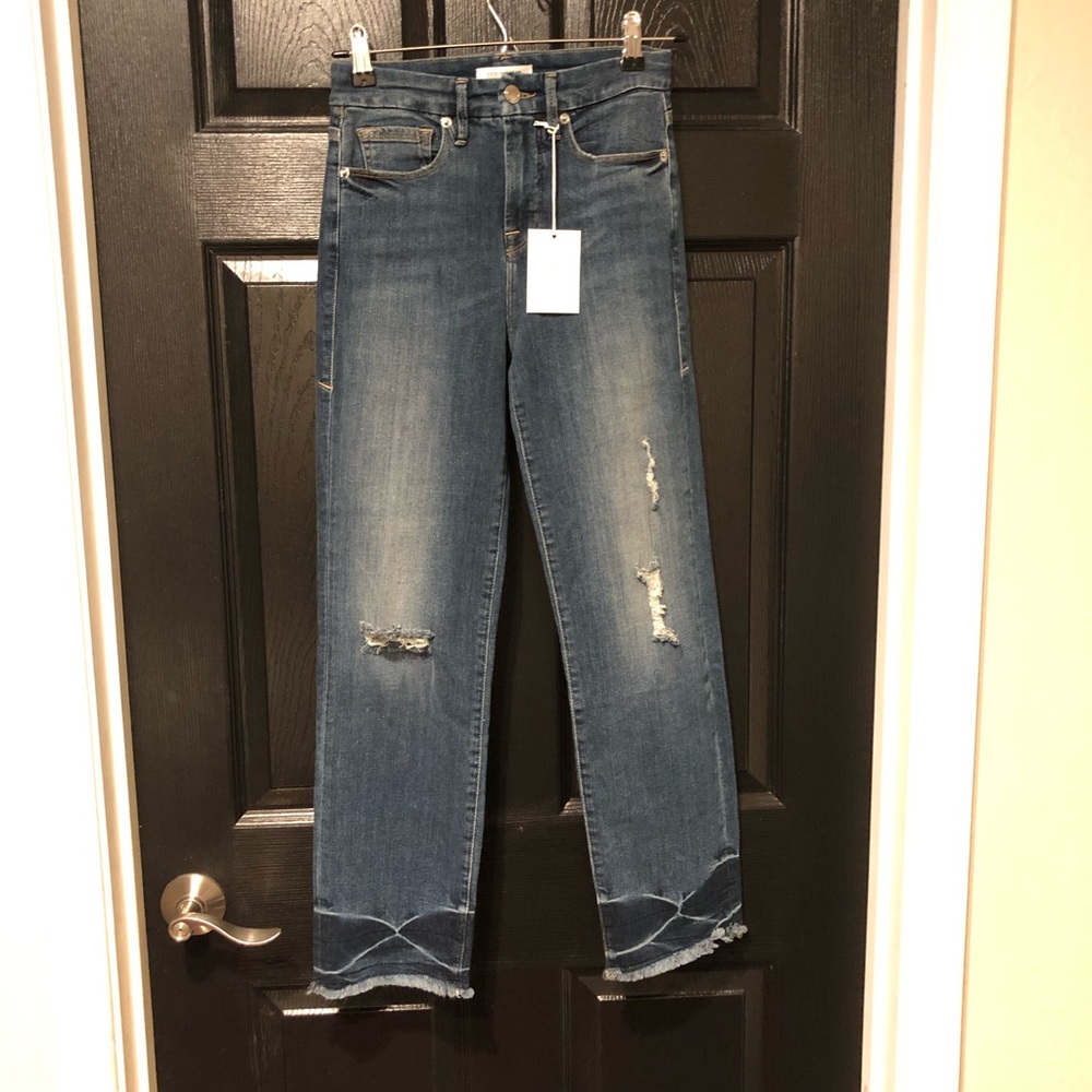 good american good straight distressed jeans